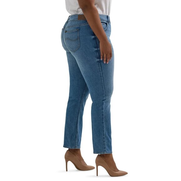 Lee Women's Plus Midrise Relaxed Fit Straight Leg Jean, Size 16W, Mid-Rise - Picture 3 of 6